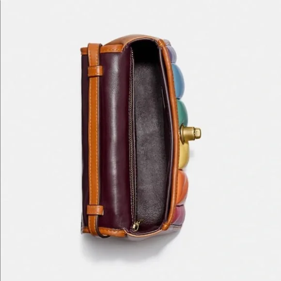 Coach Turnlock Clutch 20 with Rainbow Quilting - Picture 4 of 9